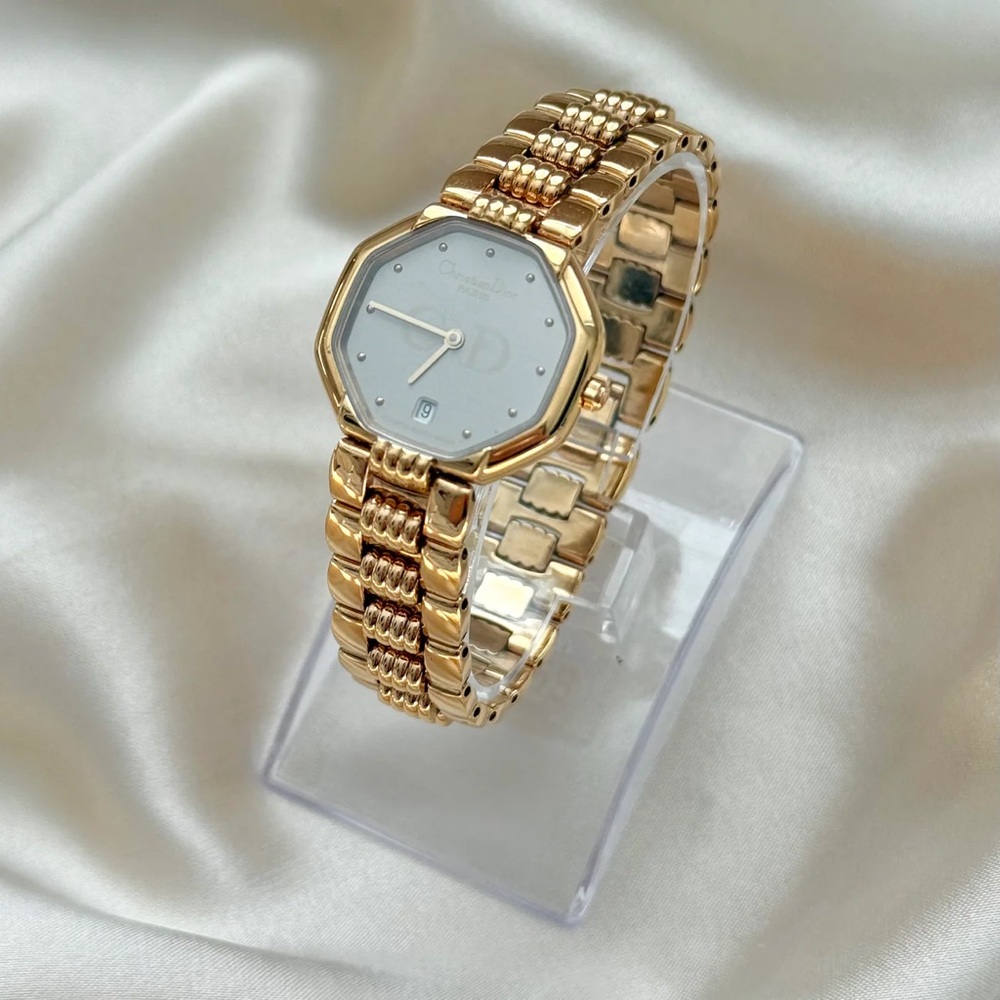 AUTHENTIC VINTAGE CHRISTIAN DIOR GOLD WATCH